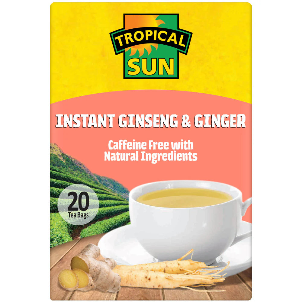 Tropical Sun Instant Ginseng & Ginger 20 Teabags Pack of 6