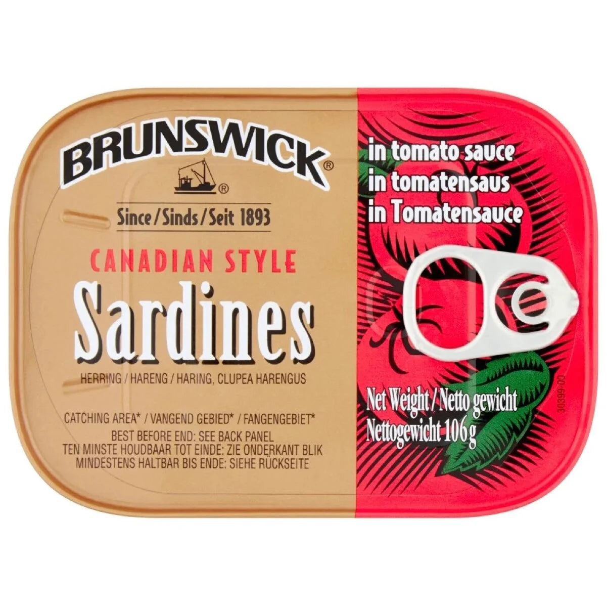 Brunswick Sardines In Tomato Sauce 12 x 106g