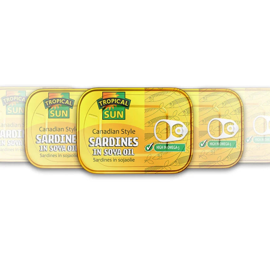 Tropical Sun Canadian Style Sardines in Soya Oil 12 x 106g