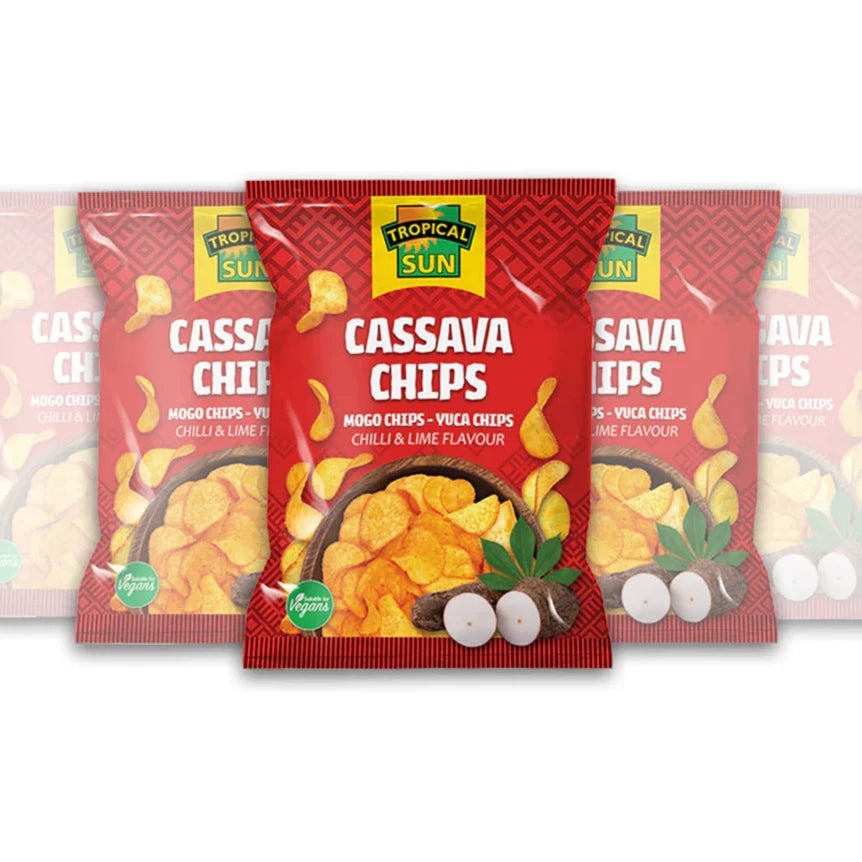 Tropical Sun Cassava Chips Chilli & Lime 12 x 80g