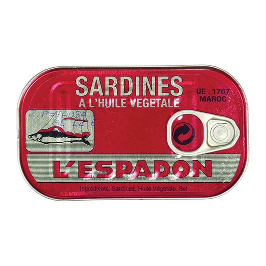 L'espadon Sardines In Vegetable Oil 25 x 125g