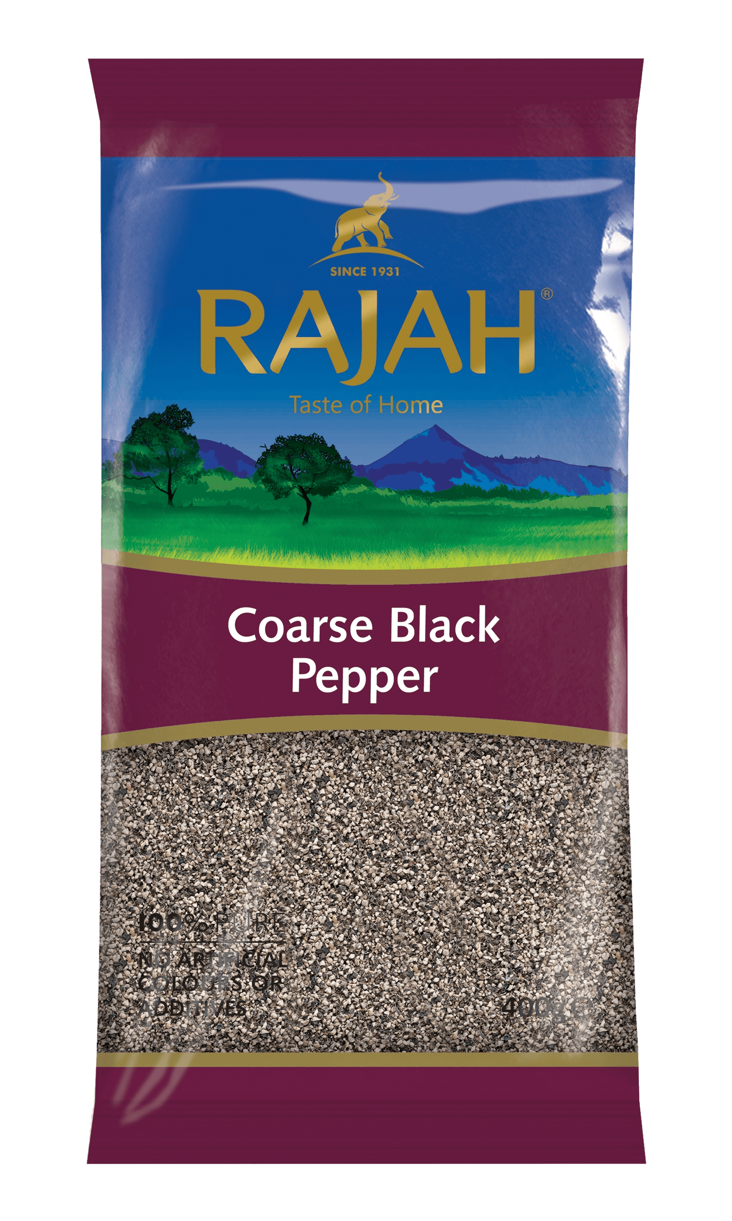 Rajah Coarse Black Pepper 9 x 400g