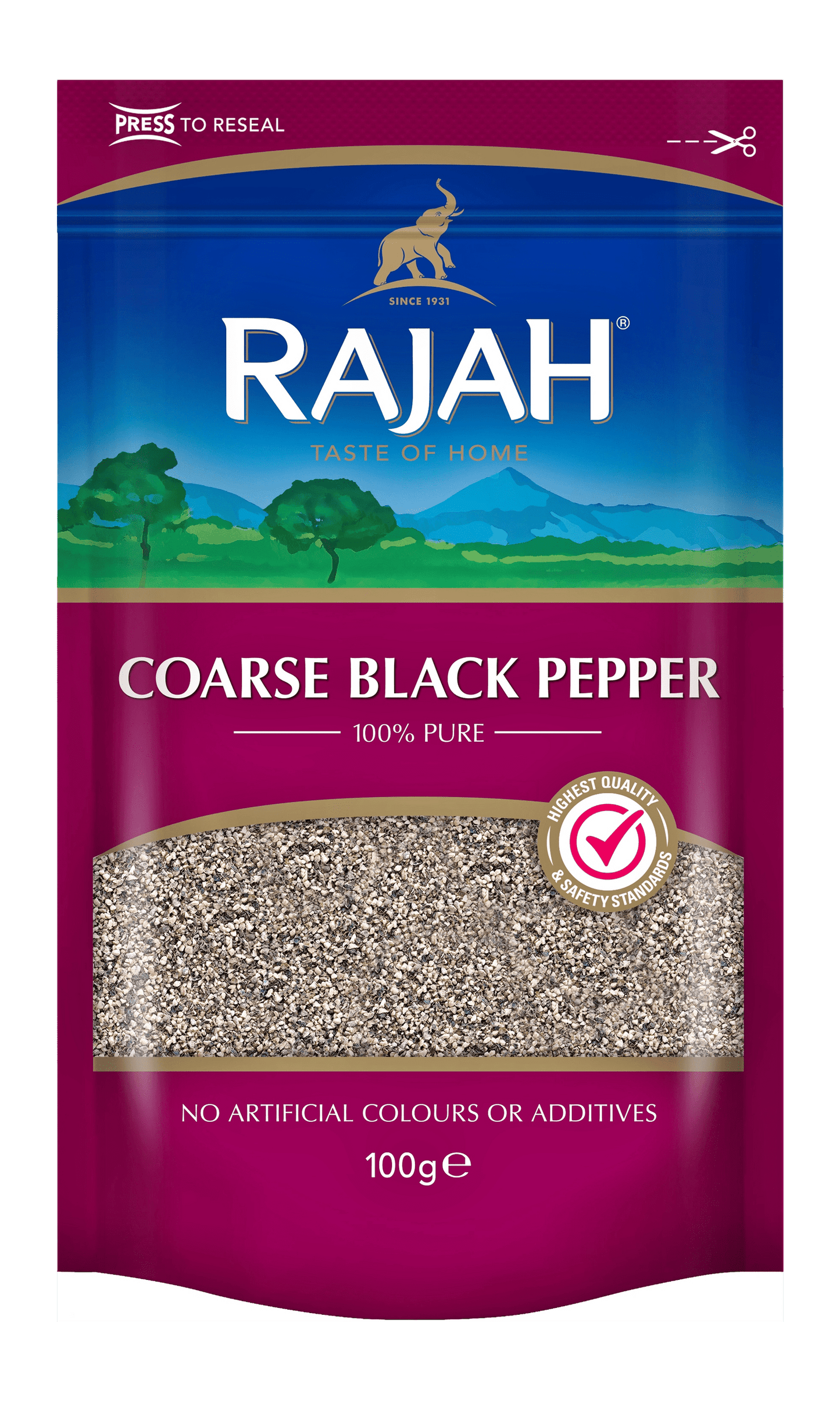 Rajah Coarse Black Pepper 10 x 100g