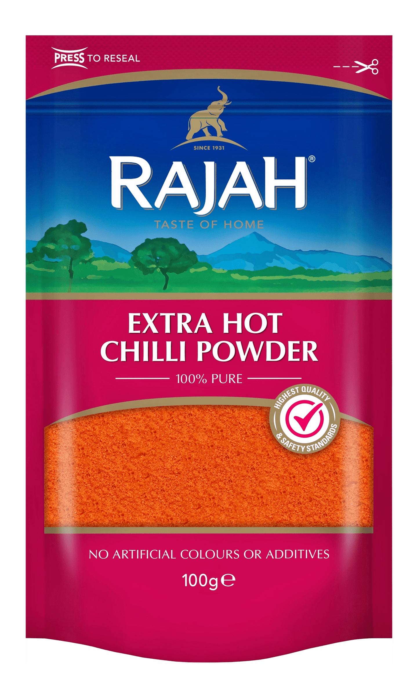 Rajah Chilli Powder Extra Hot 10x 100g